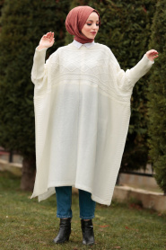 Blanc - Nayla Collection - Poncho Hijab 21040B - Thumbnail