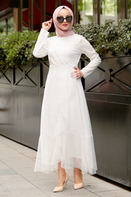 Blanc - Nayla Collection - Robe Hijab - 50141B - Thumbnail