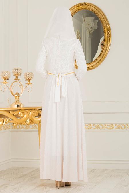 Blanc - Nayla Collection - Robes de Soirée 40370B - 3