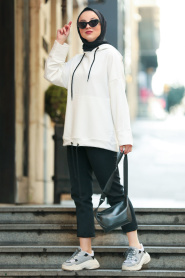 Blanc - Nayla Collection - Sweatshirt Hijab 2163B - Thumbnail