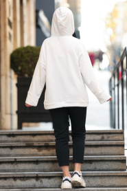 Blanc - Nayla Collection - Sweatshirt Hijab 2163B - Thumbnail