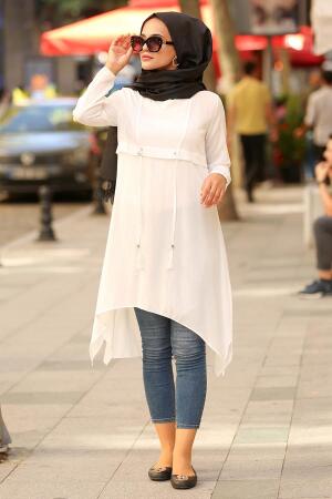 Blanc-Nayla Collection -Tunique Hijab 22250B - 1