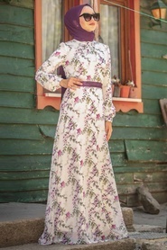 Blanc - Neva Style - Robe Hijab - 815217B - Thumbnail