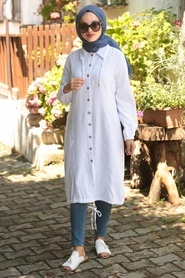 Blanc - Neva Style - Tunique Hijab - 5475B - Thumbnail