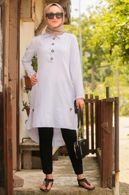 Blanc - Neva Style - Tunique Hijab - 5484B - Thumbnail