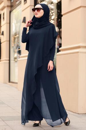 Bleu Marin- Nayla Collection - Combinaison Hijab 1045L - 1