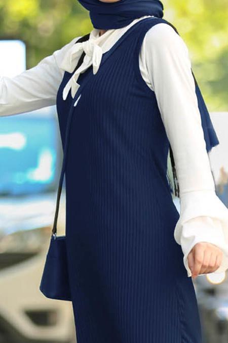 Bleu Marin - Nayla Collection - Hijab Triple Ensemble 995L - 2