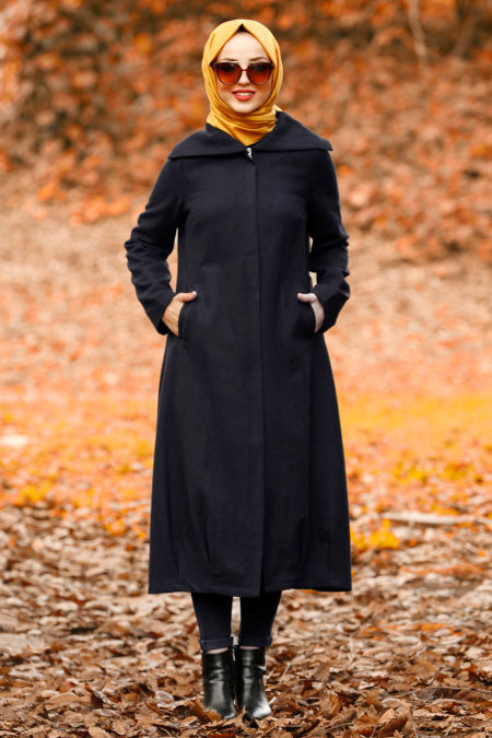 Bleu Marin - Nayla Collection - Manteau Hijab 2453L