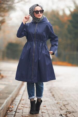 Bleu Marin - Nayla Collection - Manteau Hijab 2456L - 1