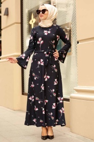 Bleu Marin - Nayla Collection - Robe Hijab - 15250L - Thumbnail