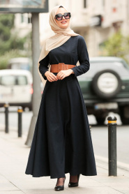 Bleu Marin - Nayla Collection - Robe Hijab 42450L - Thumbnail