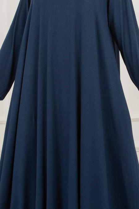 Bleu Marin - Nayla Collection - Robe Hijab 79290L - 2