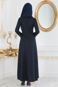 Bleu Marin - Nayla Collection - Robe Hijab 8183L - Thumbnail