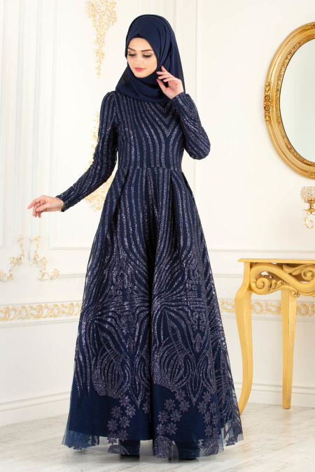 Bleu Marin - Nayla Collection - Robes de Soirée 36503L