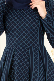 Bleu Marin - Nayla Collection - Robes de Soirée 3719L - Thumbnail