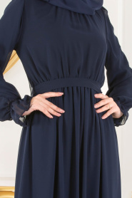 Bleu Marin - Nayla Collection - Robes de Soirée 4147L - Thumbnail