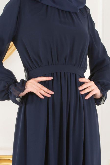 Bleu Marin - Nayla Collection - Robes de Soirée 4147L - 2