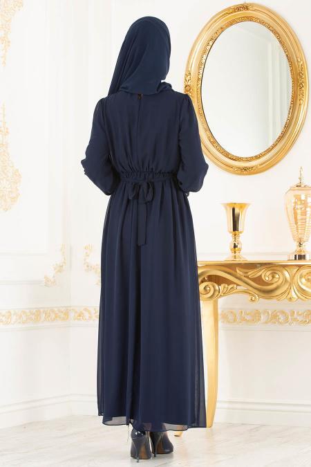 Bleu Marin - Nayla Collection - Robes de Soirée 4147L - 3