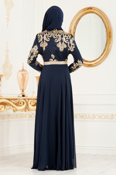 Bleu Marin - Nayla Collection - Robes de Soirée 75790L - 2