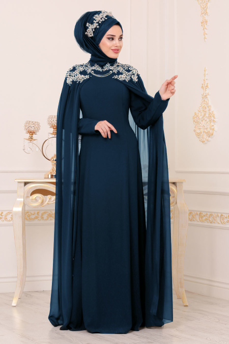 Bleu Marin - Nayla Collection - Robes de Soirée 7992L
