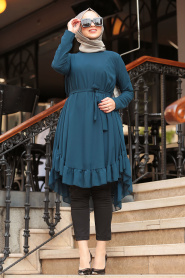 Bleu Marin- Nayla Collection - Tunique Hijab 2085L - Thumbnail