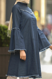 Bleu Marin - Nayla Collection - Tunique Hijab 40470L - Thumbnail