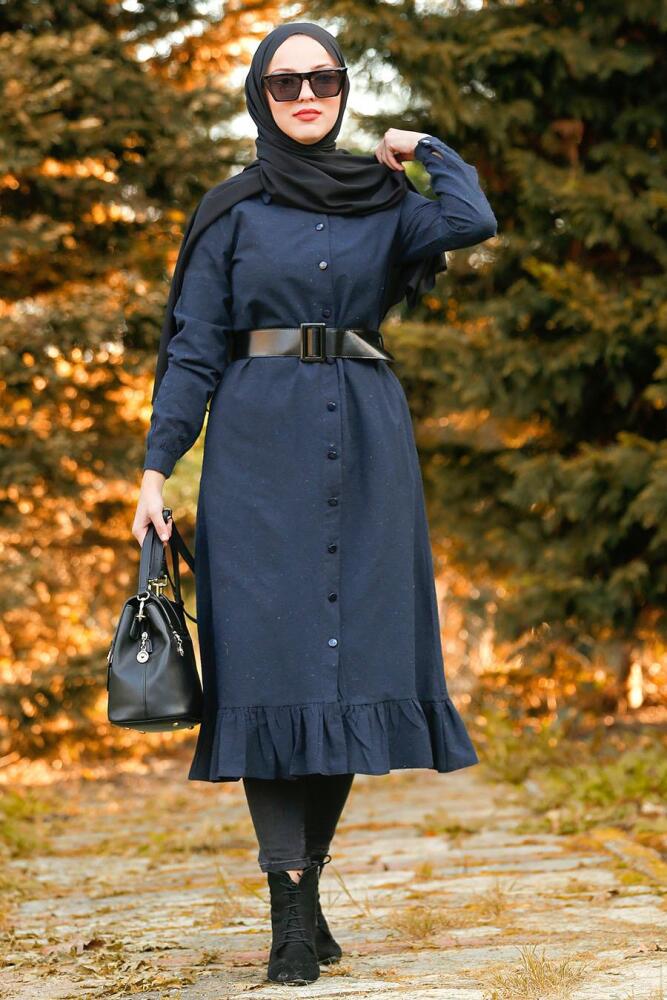 Bleu Marin -Nayla Collection - Tunique Hijab 5410L - 1