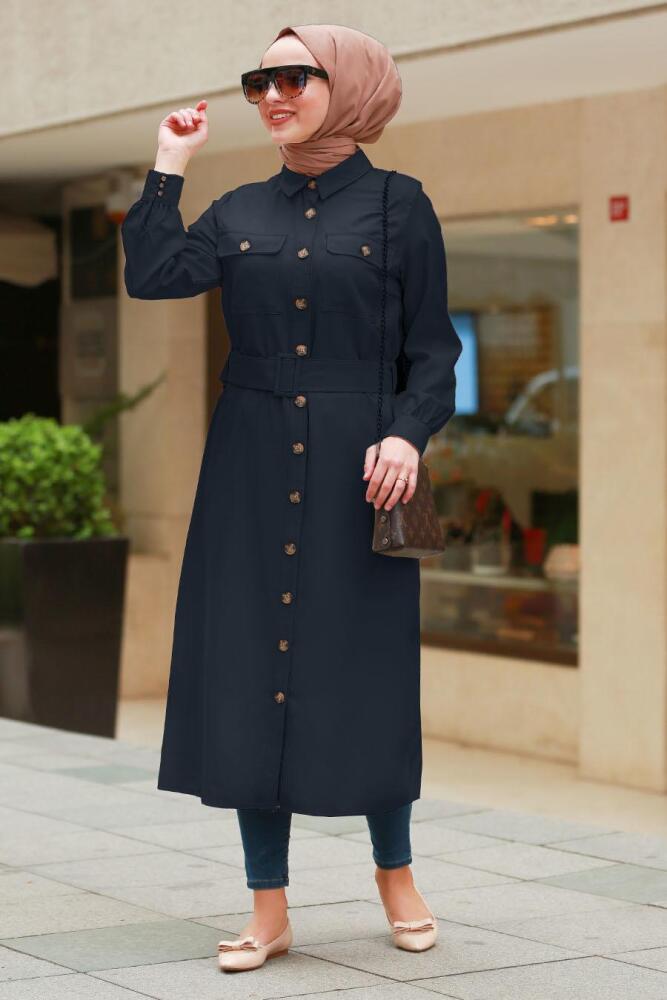Bleu Marin- Nayla Collection - Tunique Hijab 5733L - 1