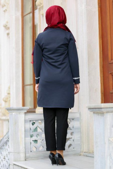 Bleu Marin - Nayla Collection - Tunique Hijab 75900L - 2
