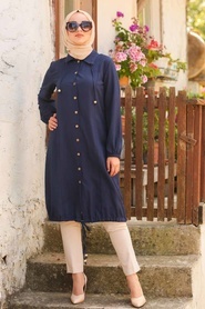 Bleu Marin - Neva Style - Tunique Hijab - 5475L5475L - Thumbnail