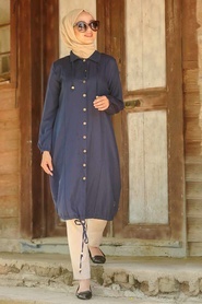 Bleu Marin - Neva Style - Tunique Hijab - 5475L5475L - Thumbnail