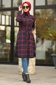 Bleu Marin - Neva Style - Tunique Hijab - 5499L - Thumbnail
