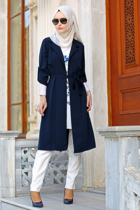 Bleu Marin - New Kenza - Combination Hijab 4972L