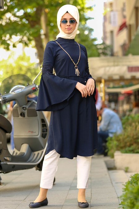 Bleu Marin- New Kenza - Tunique Hijab 2048L