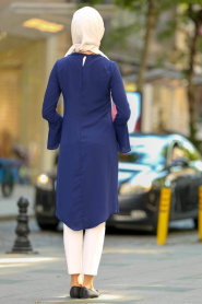 Bleu Marin- New Kenza - Tunique Hijab 2075L - Thumbnail