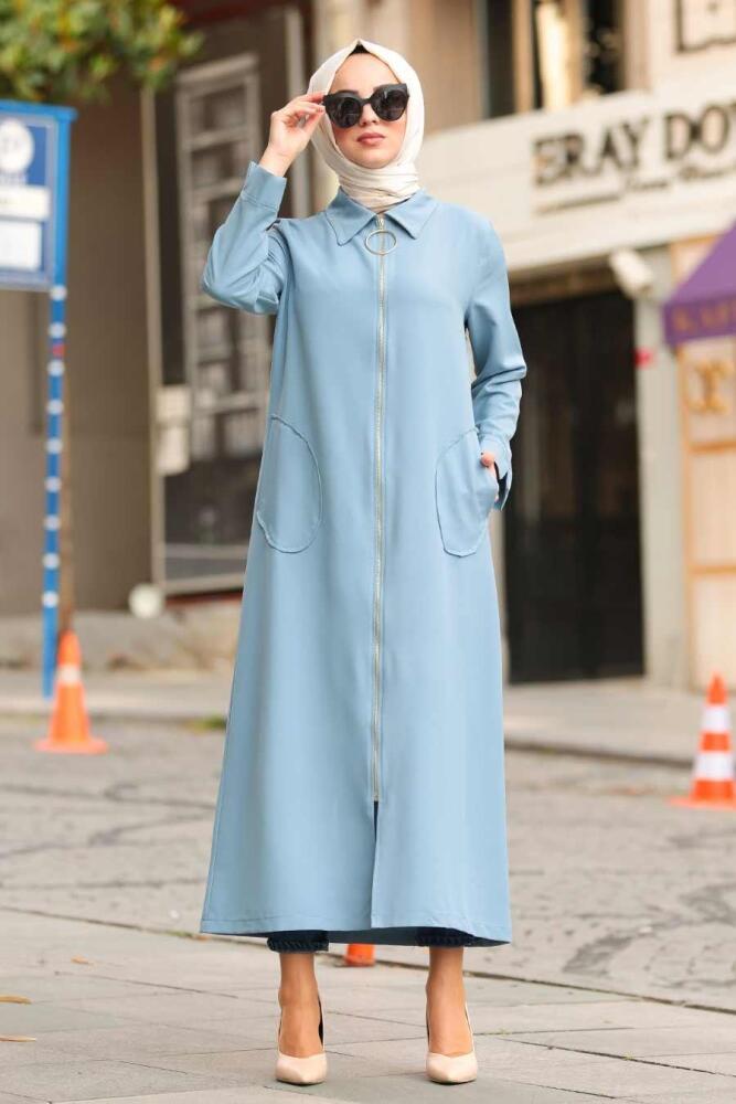 Bleu - Nayla Collection - Abaya Turque - 5471M - 1