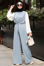 Bleu - Nayla Collection - Combinaison Hijab - 3900M - Thumbnail