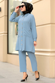 Bleu - Nayla Collection - Combination Hijab - 31320M - Thumbnail