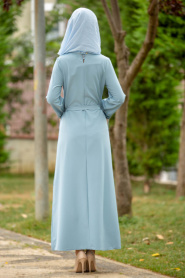 Bleu - Nayla Collection - Robe Hijab 100418M - Thumbnail