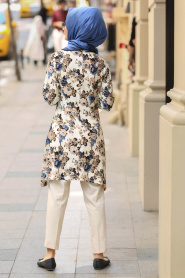 Bleu - Nayla Collection Tunique Hijab 30610M - Thumbnail