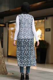 Bleu - Neva Style - Gilet Hijab - 507M - Thumbnail