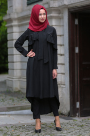 Blouse - Black Hijab Blouse 52650S - Thumbnail