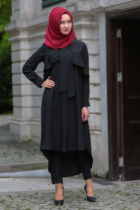Blouse - Black Hijab Blouse 52650S