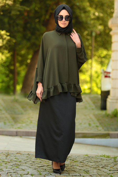 Blouse - Khaki Hijab Blouse 52630HK