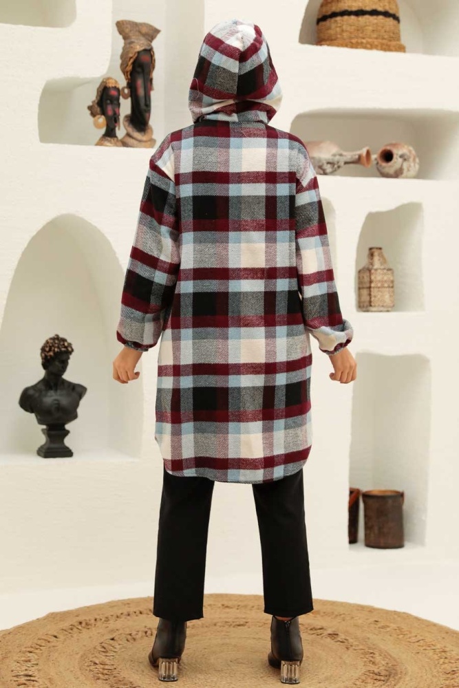 Blue Hijab Coat 5675M - 2