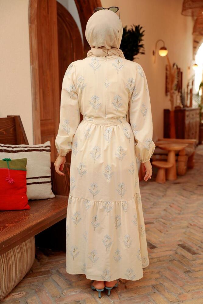 Blue Hijab Dress 2333M - 3