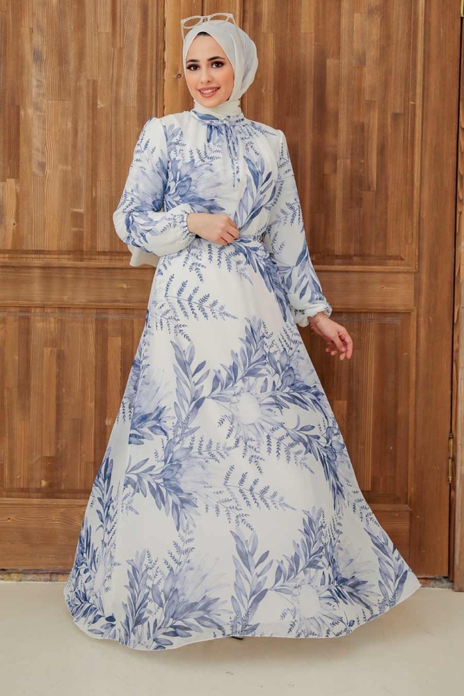 Blue Hijab Dress 279063M - 1