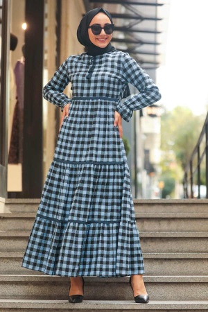 Blue Hijab Dress 4326M - 1