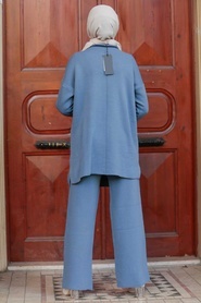 Blue Hijab Suit Dress 1927M - Thumbnail