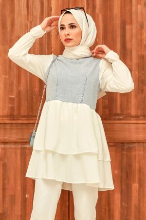 Blue Hijab Tunic 221128M - 3